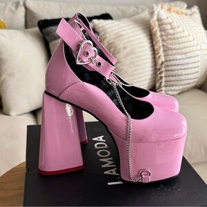 LAMODA Goodbye Forever Platform Heart Heels